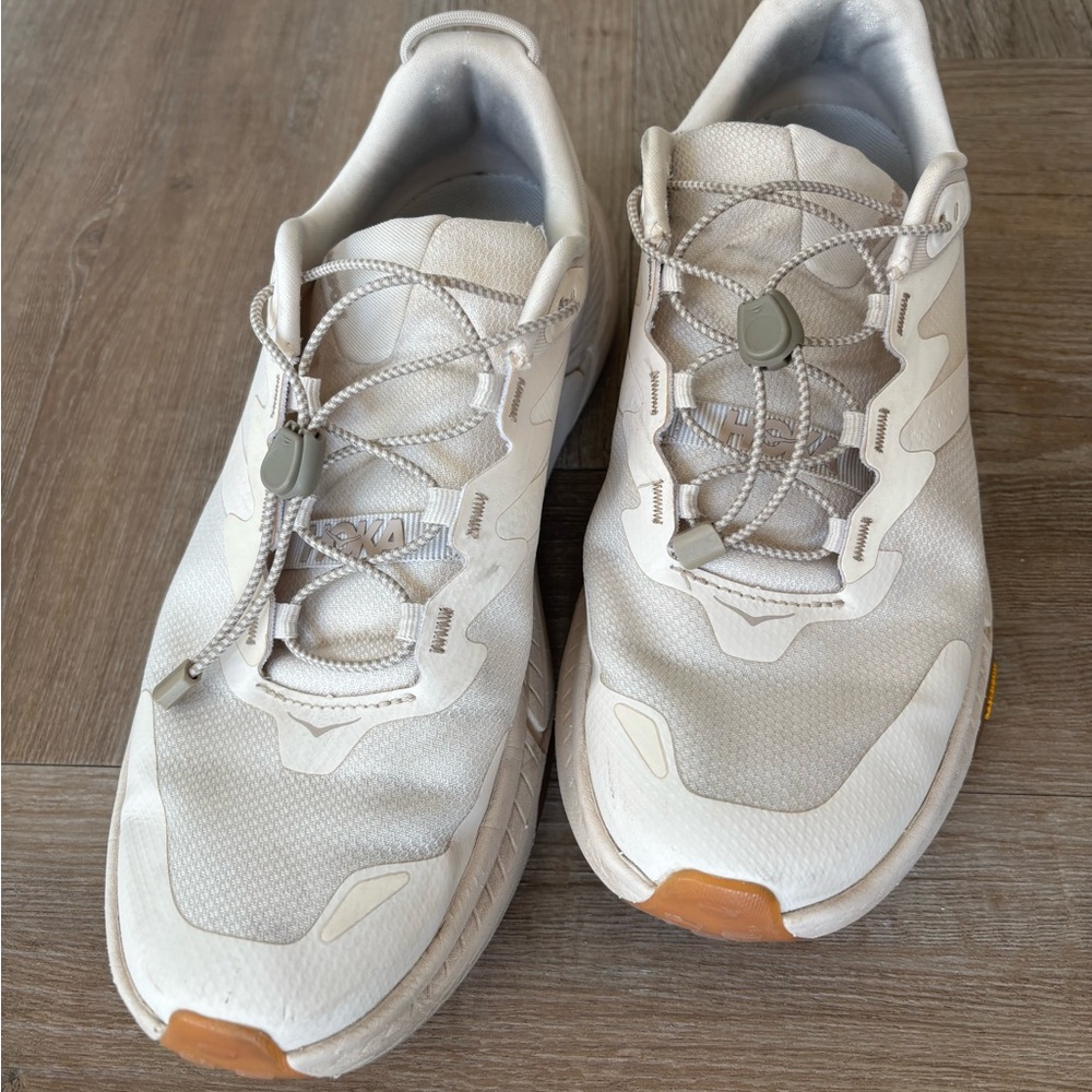Hoka Cream Athletic Shoes